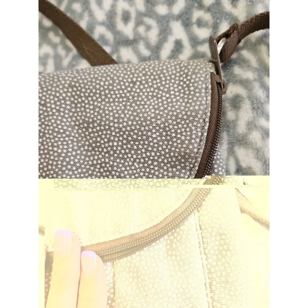 Thirty One Organista Crossbody Bag Grey Pin Dots
